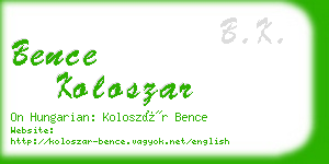 bence koloszar business card